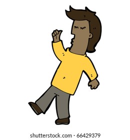 cool guy walking cartoon