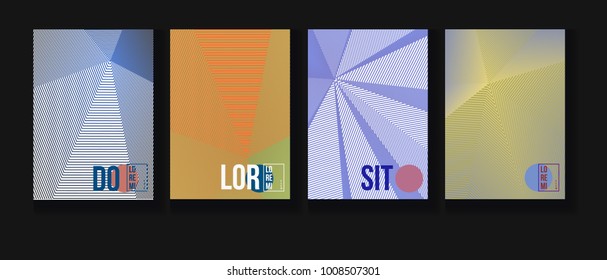 Cool Halftone Covers Set. Creative Corporate Identity Design. Futuristic Pattern, Fluid Business Backgrounds. VIP Print Halftone Minimal Covers. Neon Colored Bright Shapes, Glitch Design.