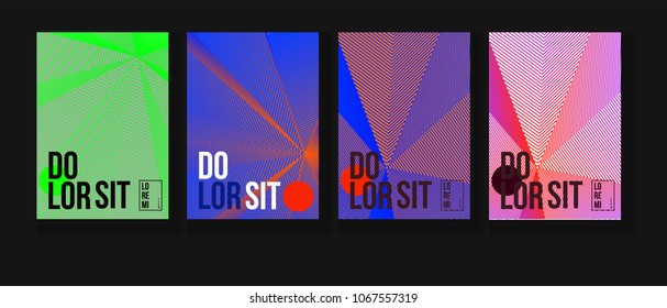 Cool Halftone Covers Set. Modern Blend Funky Corporate Identity. Futuristic Pattern, Abstract Business Backgrounds. Trendy Neon Halftone Covers Set. Neon Colored Retro Shapes, Folder Design.