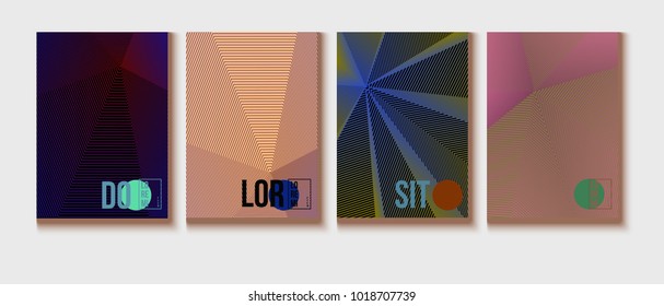 Cool Halftone Covers Set. Simple Corporate Identity Design. Futuristic Pattern, Fluid Business Backgrounds. Halftone Minimal Presentation Covers. Vector Iridescent Party Poster Design.