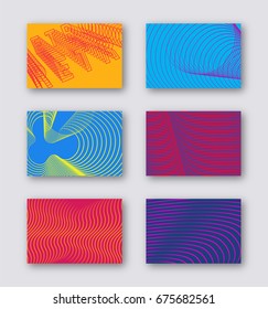 Cool halftone gradients, abstract design. Easy minimalist style. Can be used in web, banners, flyers, cards. Smooth geometry, thin and thick lines. Vector Illustration. EPS 10.