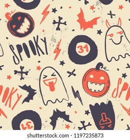 Cool Halloween pattern. Vector EPS10.