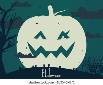 cool halooween horror theme illustration