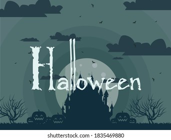cool halooween horror theme illustration