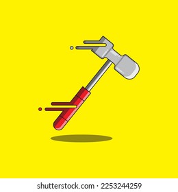 cool hammer building tool flat cartoon