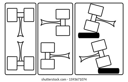 cool hammer trial icon, with various directions and positions. set part 10.