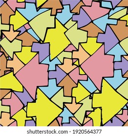 Cool Hand Drawn Arrows Pastel Artwork Perfect Repeating Design