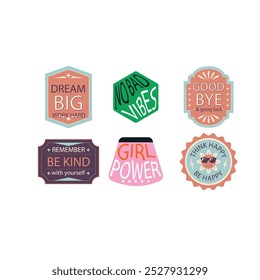 Cool Hand Drawn Groovy Retro Stickers Set. Trendy Y2k Smile Patches Vector Design. Pop Art Print Labels.