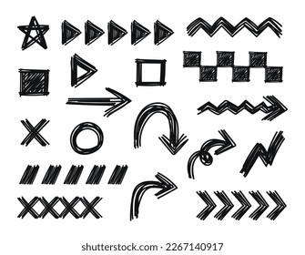 cool hand drawn street graphic elements vector in doodle style