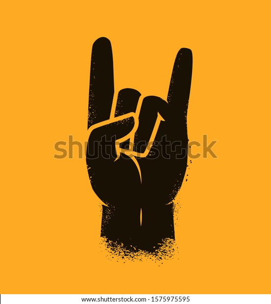 Cool hand gesture symbol. Heavy metal, rock\
vector illustration