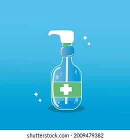 cool hand sanitizer vector. vector can be used as a design asset or as a warning to always maintain cleanliness in the covid-19 virus pandemic
