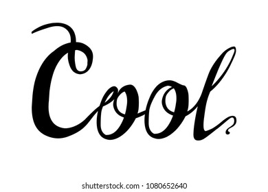 Cool. Hand written doodle vector word on white background