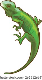 Uma ilustração à mão de um lagarto.