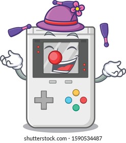 cool handheld game Scroll mascot cartoon style playing Juggling