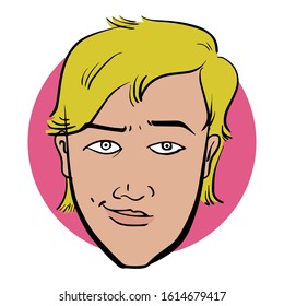 Cool Handsome Face Guy. Internet Meme Illustration