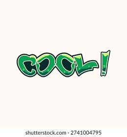 Cool Handwritten Lettering Sticker Vector