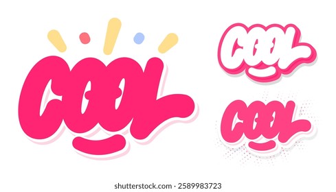 Cool. Handwritten Vector Typography. A set of three design options.