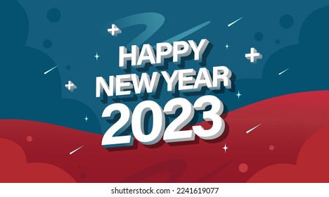 Cool happy new year 2023 greetings website banner