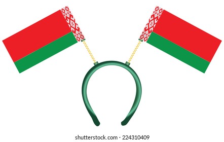 Cool headdress with flags Belarus. Vector illustration.