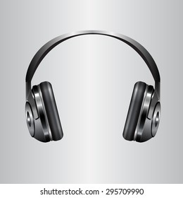 Cool headphones, headset, vector illustration, isolated object