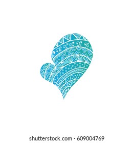 Cool heart doodle vector illustration