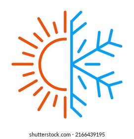 cool and heat symbol vector illustration , cool sign, hot sign isolated , cool icons ad heat icon