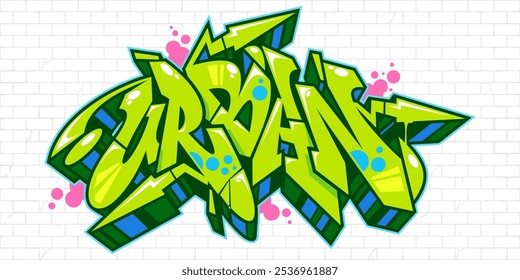 Cool Hip Hop Abstract Word Urban Graffiti Style Font Lettering Vector Illustration Template Art