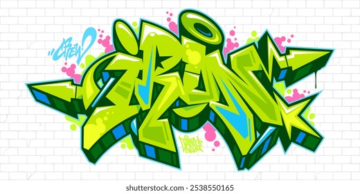 Cool Hip Hop Abstractas Word Iron Graffiti Estilo Letras de fuente Ilustración vectorial Plantilla Arte