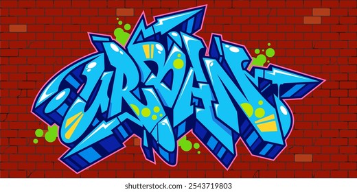 Cool Hip Hop Abstract Word Urban Graffiti Style Font Lettering Vector Illustration Template Art