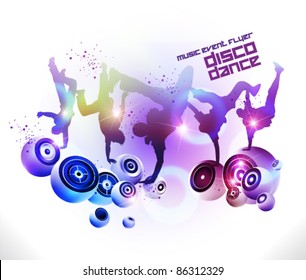 cool hip hop boys dance vector background