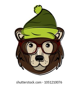 Cool hipster bear