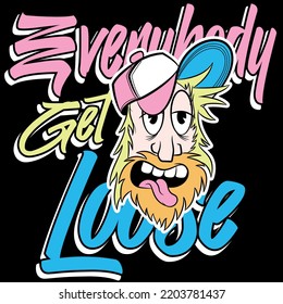 Cool hipster with a beard, mustache in the hipster cap, glasses. Vector illustration.