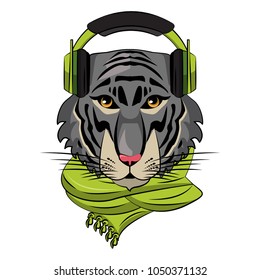 Cool hipster tiger