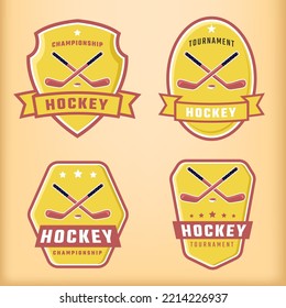 Cool hockey sports emblem collection