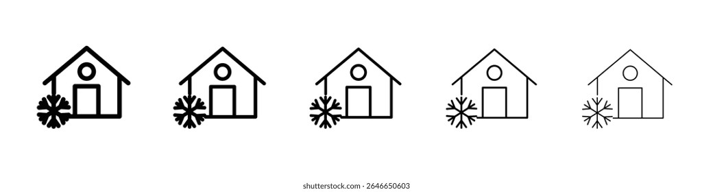 Cool home icon flat simple outline logo