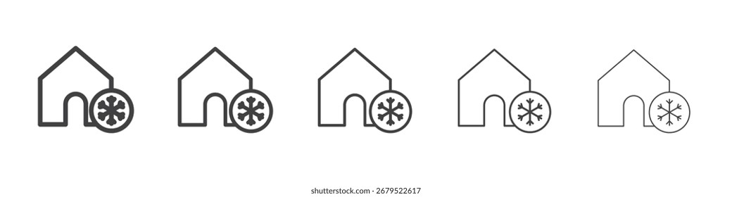 Icono de inicio fresco Símbolo de ilustración de gráficos de línea
