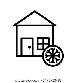 Cool home icon linear logo mark in black and white