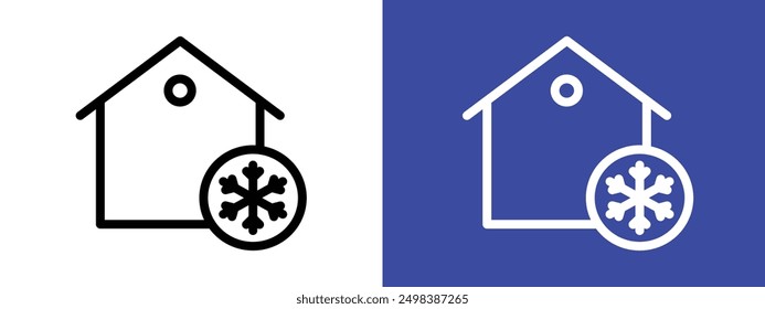 Cool home icon logo sign set vector outline