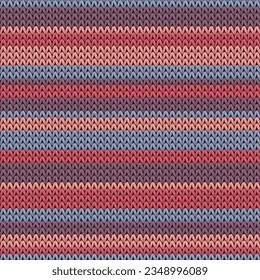 Cool horizontal stripes knitted texture geometric seamless pattern. Ugly sweater knit tricot  fabric print. Winter seamless knitted pattern. Abstract xmas wallpaper.