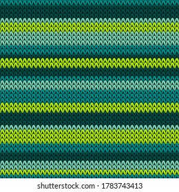 Cool Horizontal Stripes Knitting Texture Geometric Vector Seamless. Ugly Sweater Stockinet Ornament. Classic Warm Seamless Knitted Pattern. Repeatable Background.