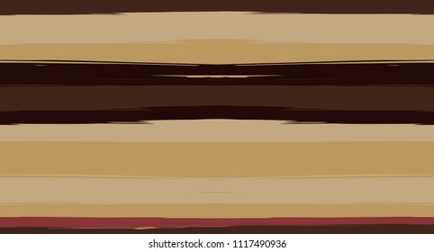 Cool Horizontal Watercolor Stripes Seamless Vector Autumn Pattern. Ink Prints Hand Painted Graffiti Lines. Retro Vintage Trendy Seamless Sailor Stripes. Hipster Grunge Clothing Paintbrush Background