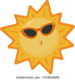 Cool hot sun , illustration, vector on white background