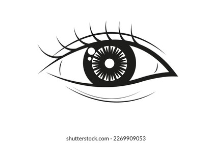 cool human eye logo in line shape, elegant silhouette color circle and suitable for corporate or community logo graphic design