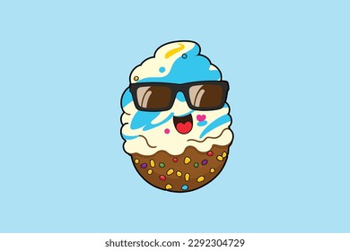 Cool Ice Cream Character, Playful Frozen Dessert	
