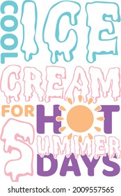 Cool ice cream for hot summer days with sun clipart
