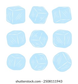 Cool Ice Cube Set Diseño de Vector refrigerado