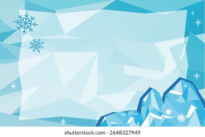 
Cool ice illustration background frame material
