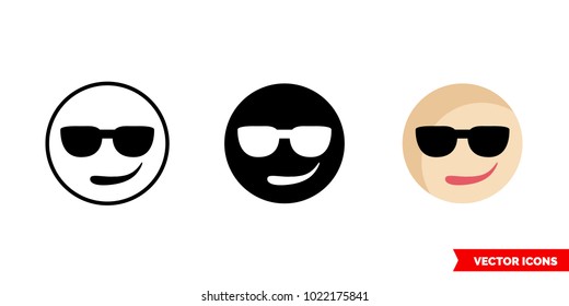 Cool icon of 3 types: color, black and white, outline. Isolated vector sign symbol.
