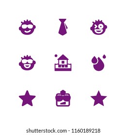 cool icon. 9 cool set with smug, tie, wink and arrogant vector icons for web and mobile app