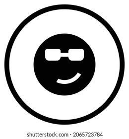 Icono genial. Estilo plano Forma de círculo aislada en fondo blanco. Ilustración del vector
